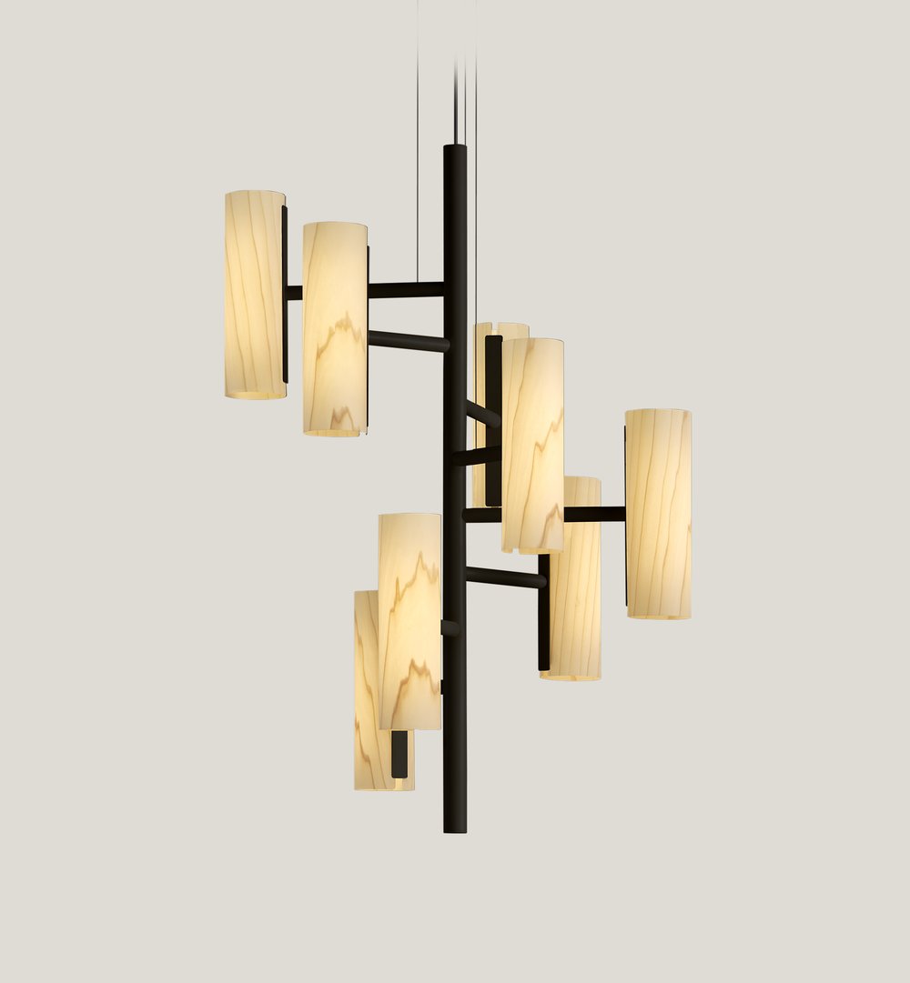 Black Note Chandelier Suspension Ivory White - LZF Lamps on