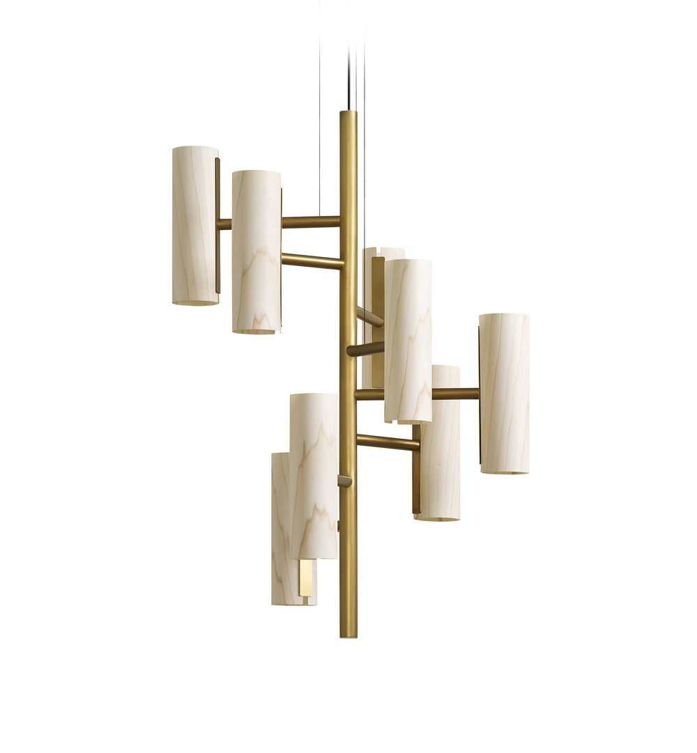 Black Note Chandelier Suspension Ivory White - LZF Lamps on