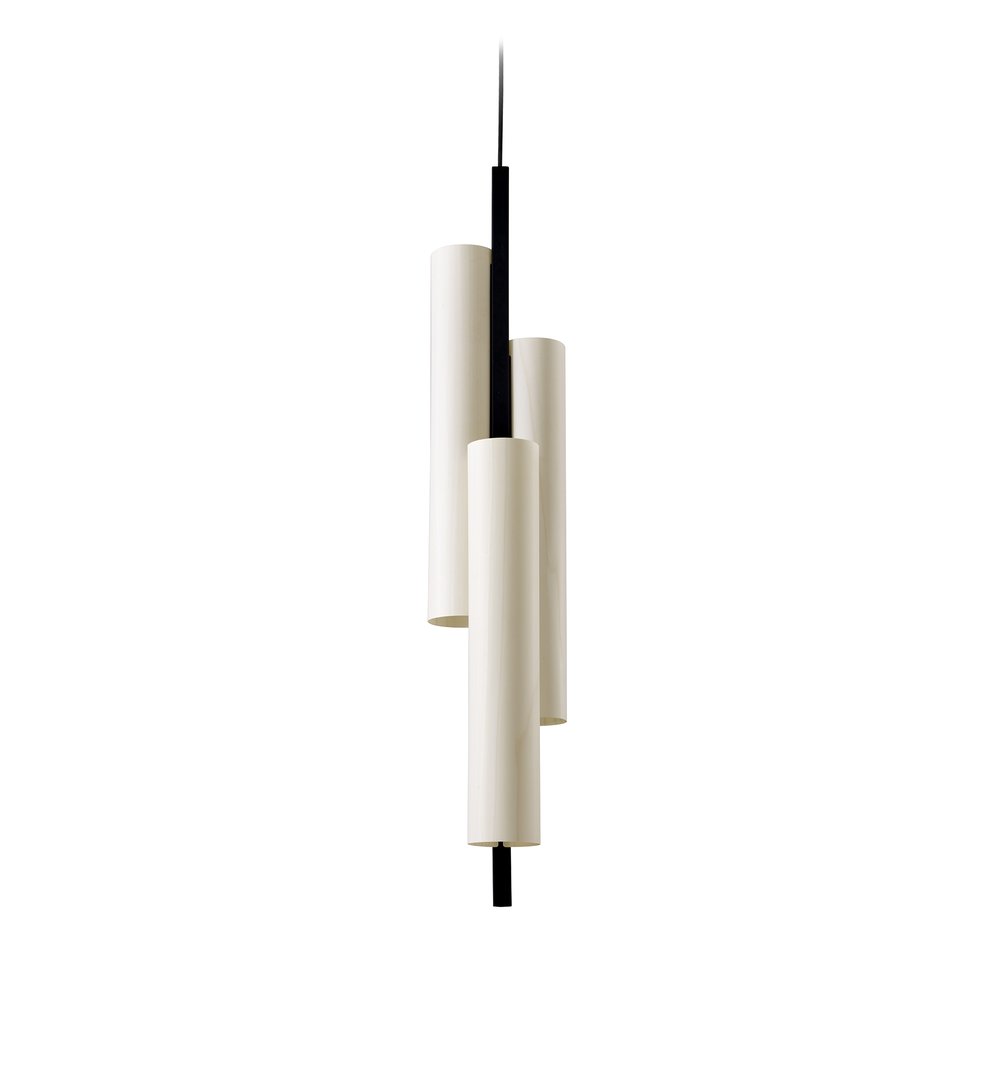 Black Note Triplet Suspension Ivory White - LZF Lamps on