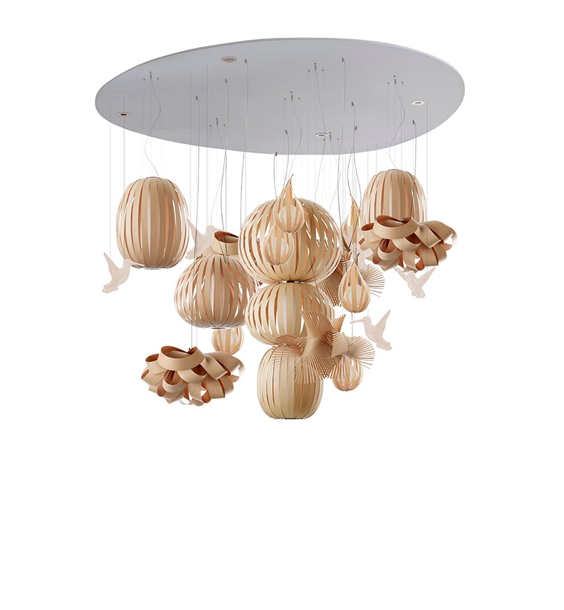 Candelabro Suspension Natural Beech - LZF Lamps on